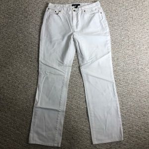 Lauren Ralph Lauren White Straight Leg Cotton Jean